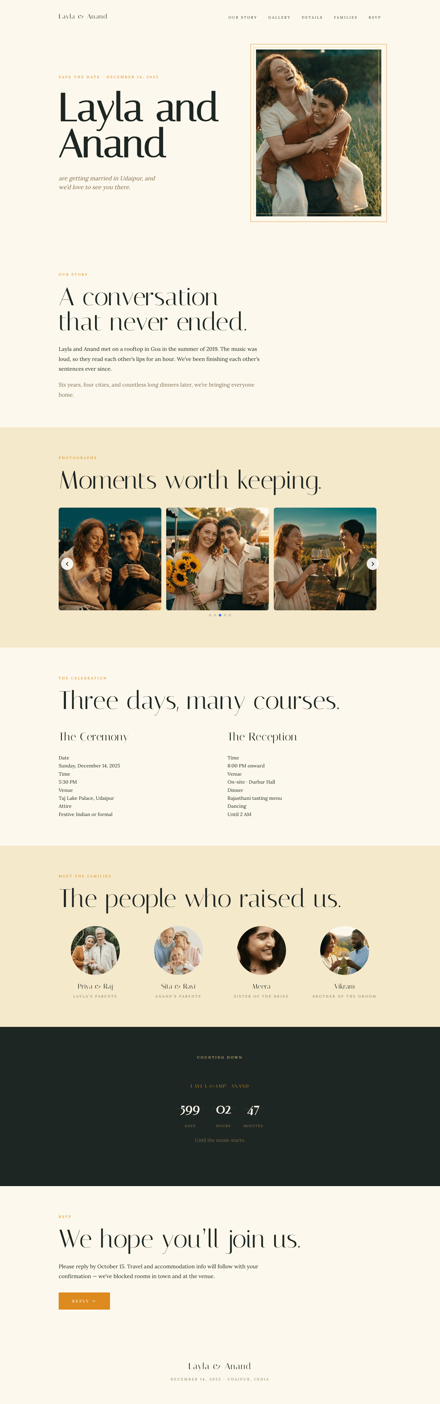 Layla & Anand template preview