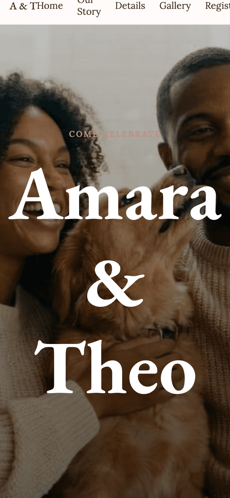 Amara & Theo mobile preview