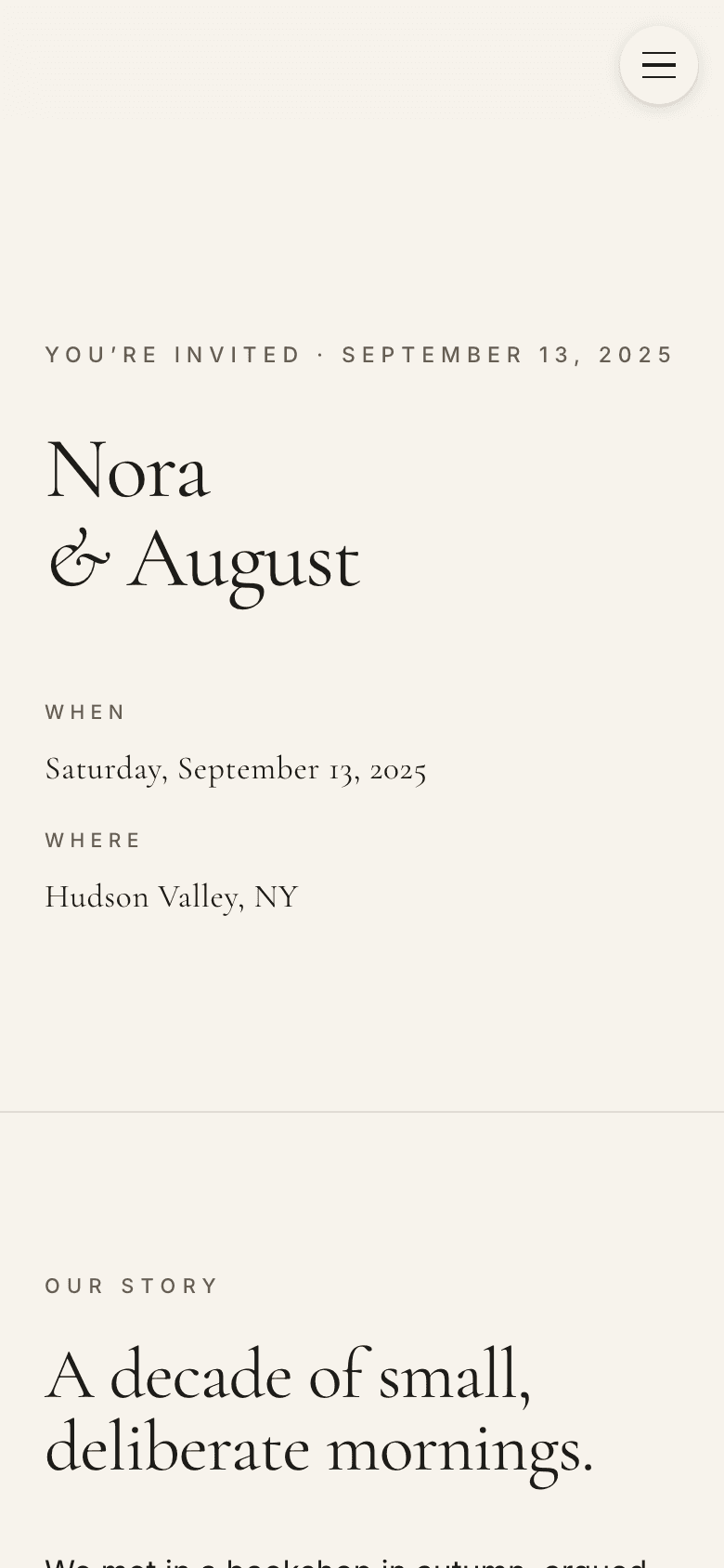 Nora & August mobile preview