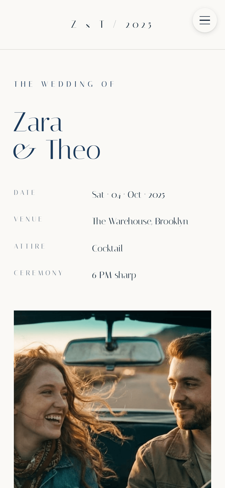Zara & Theo mobile preview