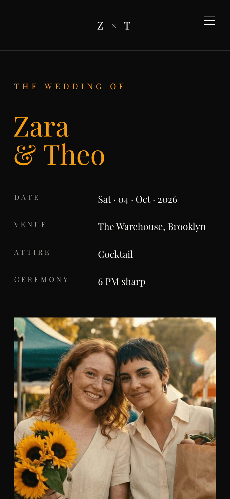 Zara & Theo mobile preview